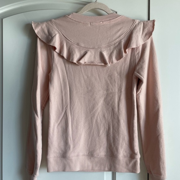 Avec Les Filles Blush Pink Cotton Ruffled Sweatshirt - Picture 5 of 8